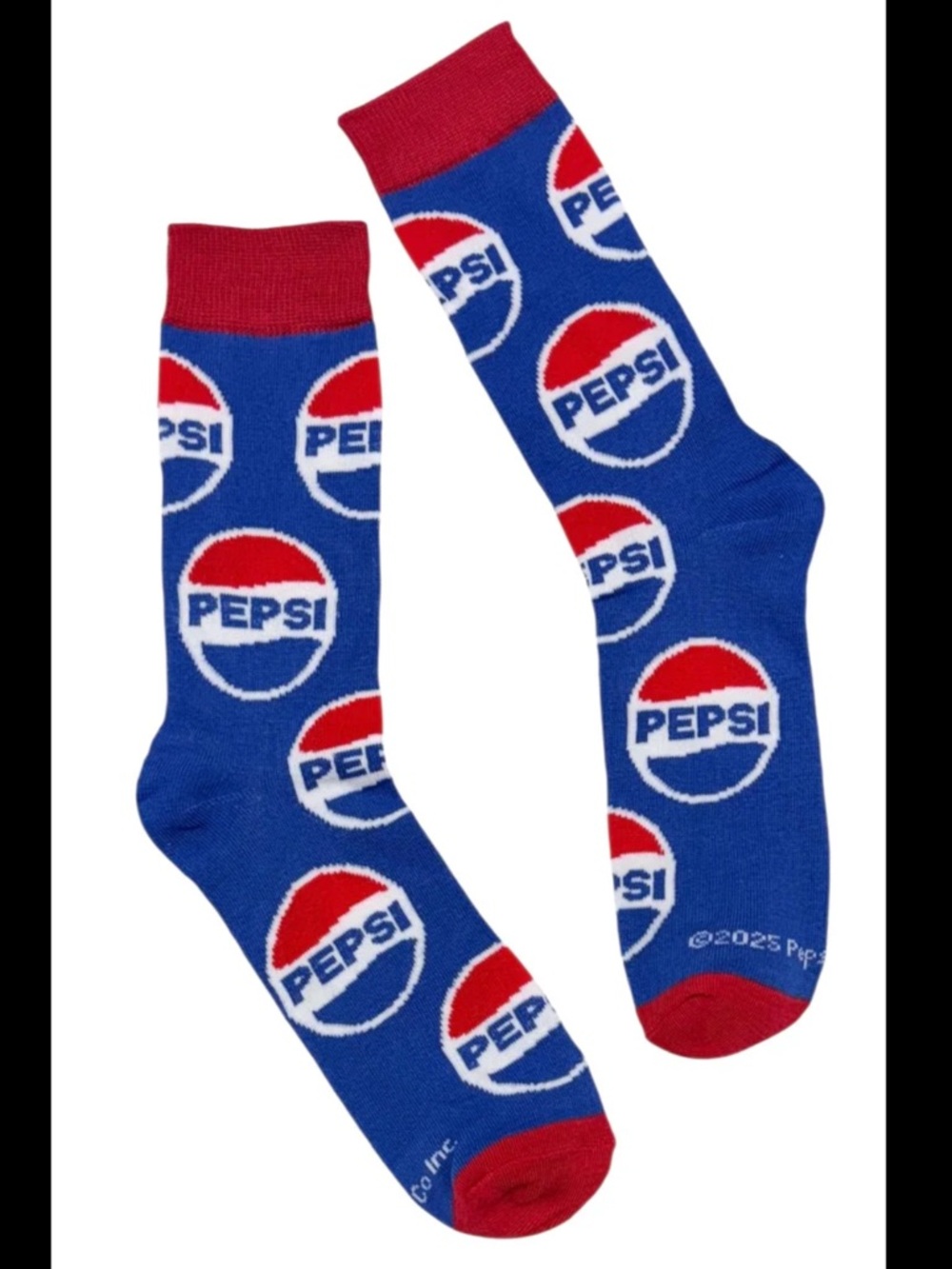 Pepsi Blue Crew Socks with Red Accents - Unisex Branded Socks - New